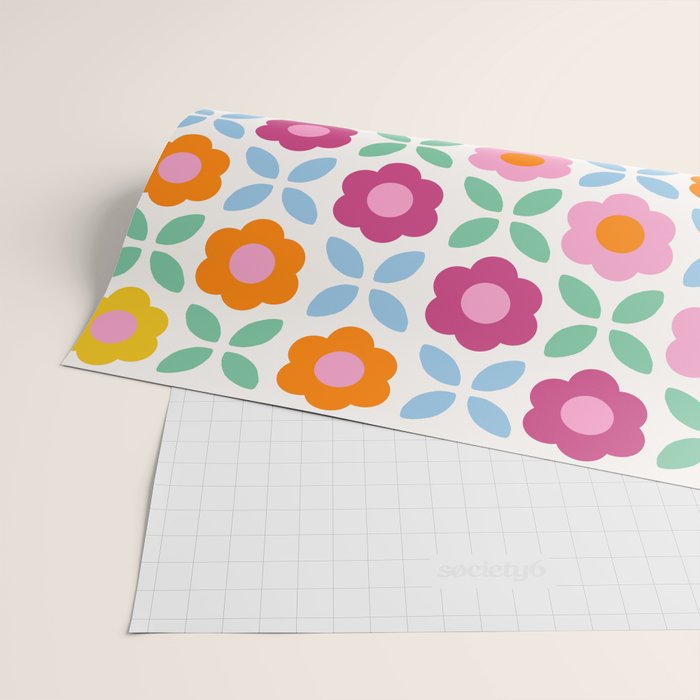 Retro Flower Pattern #2  Wrapping Paper Gallery Image 2