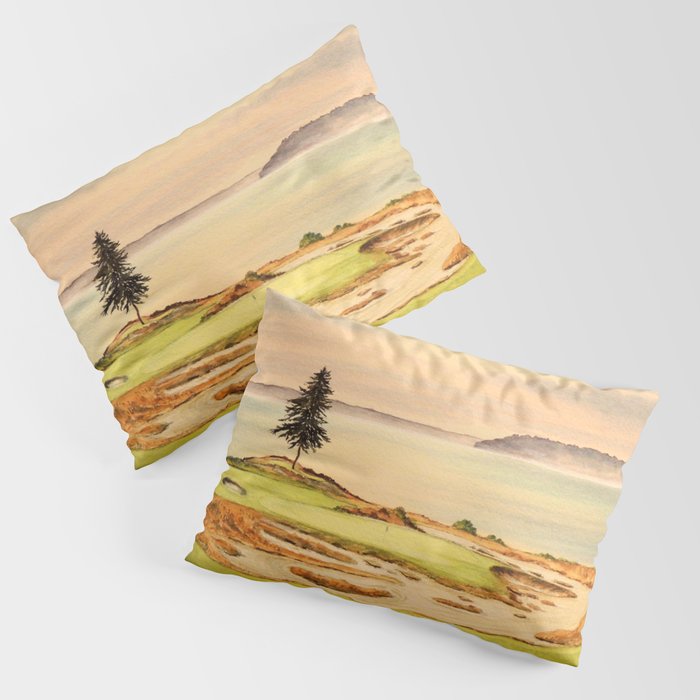 Chambers Bay Golf Course 15th Hole Pillow Sham Gallery Image 1