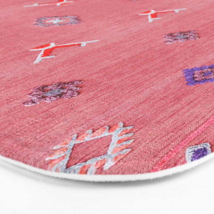 Lovely Pink Oriental Traditional Moroccan Handmade Printable Style  Bath Mat Gallery Image 3