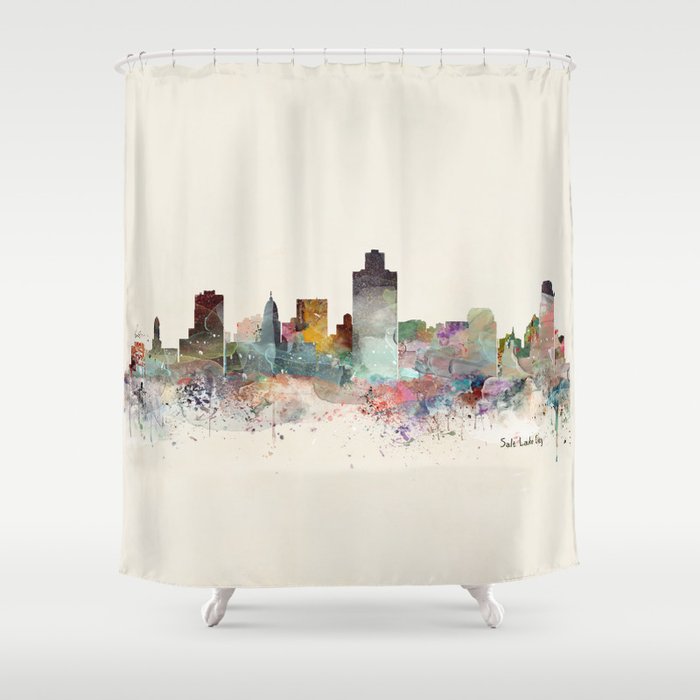 salt lake city skyline Shower Curtain Gallery Image 1