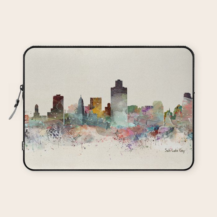 salt lake city skyline Laptop Sleeve Gallery Image 1