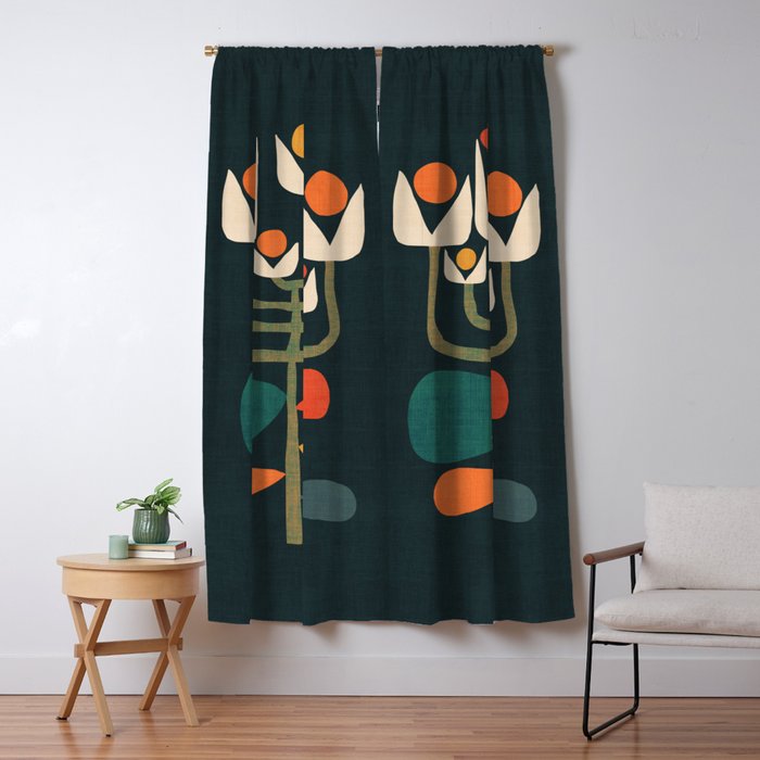 Retro botany Window Curtain Gallery Image 5