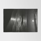 The summer sea moonlit coastal beach and waves with full moon black and white seascape photograph / photography by Rudolf Eickemeyer Jr. Rug Gallery Image 2