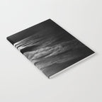 The summer sea moonlit coastal beach and waves with full moon black and white seascape photograph / photography by Rudolf Eickemeyer Jr. Notebook Gallery Image 2