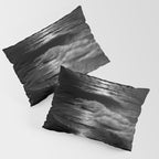 The summer sea moonlit coastal beach and waves with full moon black and white seascape photograph / photography by Rudolf Eickemeyer Jr. Pillow Sham Gallery Image 3