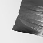 The summer sea moonlit coastal beach and waves with full moon black and white seascape photograph / photography by Rudolf Eickemeyer Jr. Pillow Sham Gallery Image 4