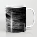 The summer sea moonlit coastal beach and waves with full moon black and white seascape photograph / photography by Rudolf Eickemeyer Jr. Coffee Mug Gallery Image 1