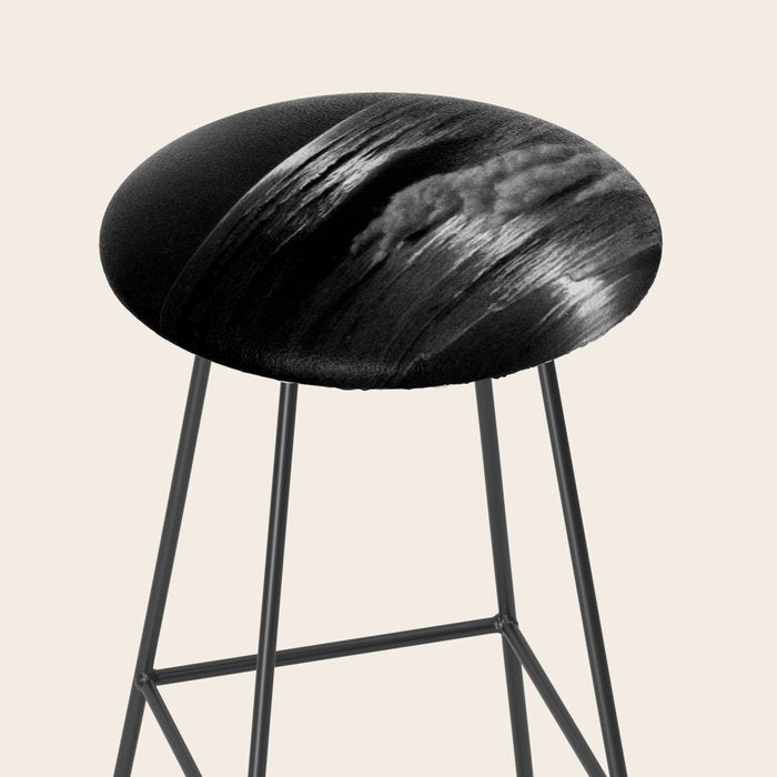 The summer sea moonlit coastal beach and waves with full moon black and white seascape photograph / photography by Rudolf Eickemeyer Jr. Stool Gallery Image 2