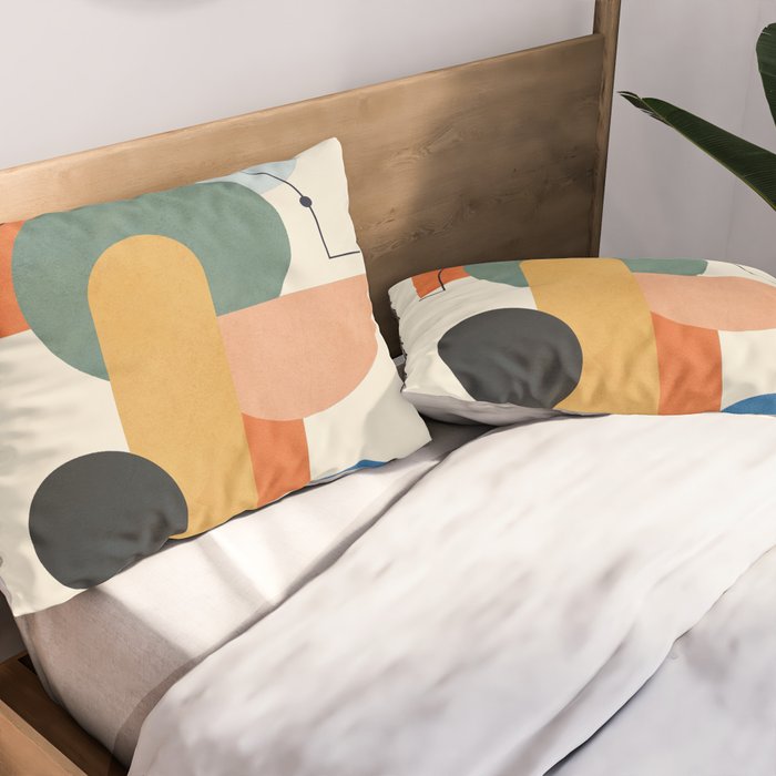 Geometric Color Play 01 Pillow Sham Gallery Image 2