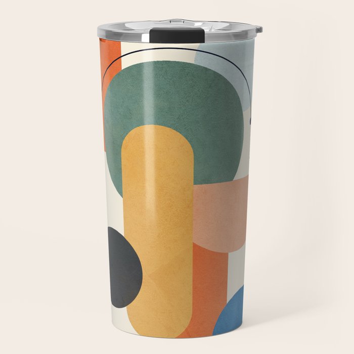 Geometric Color Play 01 Travel Mug Gallery Image 1