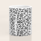 Fun black and white doodle art pattern Coffee Mug Gallery Image 4