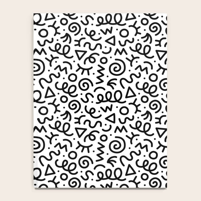 Fun black and white doodle art pattern Notebook Gallery Image 4