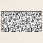 Fun black and white doodle art pattern Desk Mat Gallery Image 3