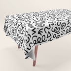Fun black and white doodle art pattern Tablecloth Gallery Image 1
