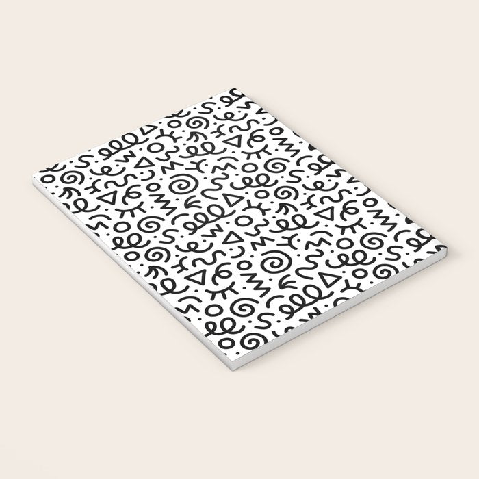 Fun black and white doodle art pattern Notebook Gallery Image 3