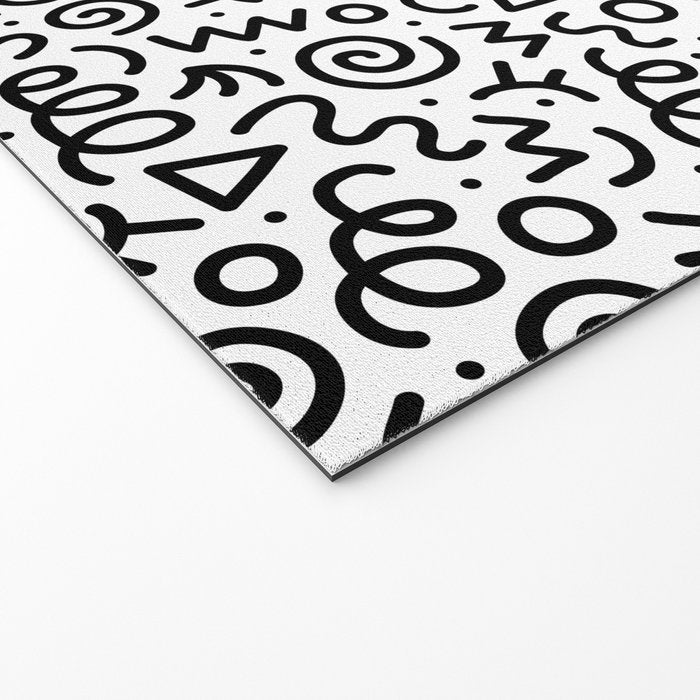 Fun black and white doodle art pattern Welcome Mat Gallery Image 2