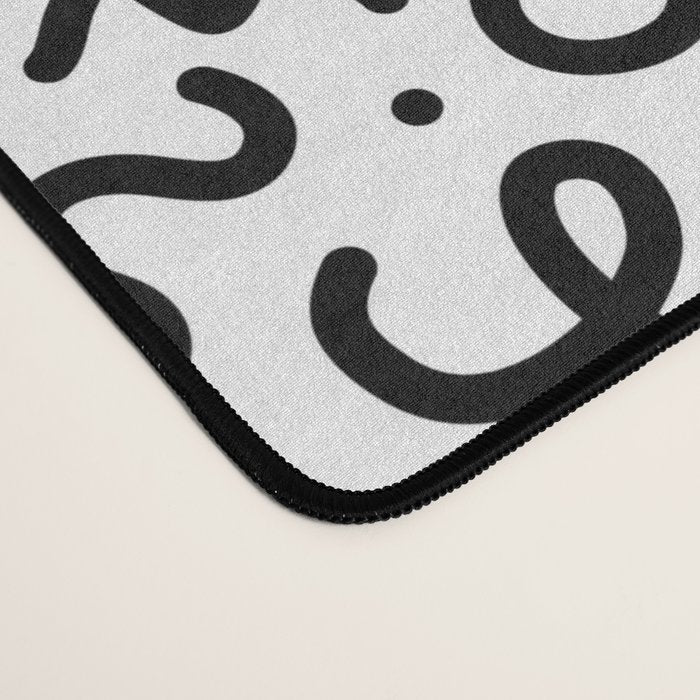 Fun black and white doodle art pattern Desk Mat Gallery Image 4