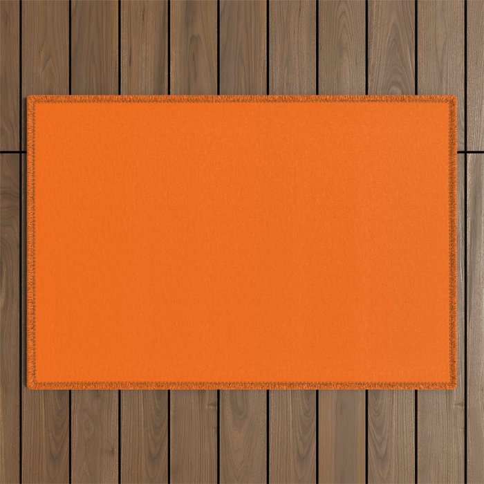 Solid Retro Orange Outdoor Rug Gallery Image 1