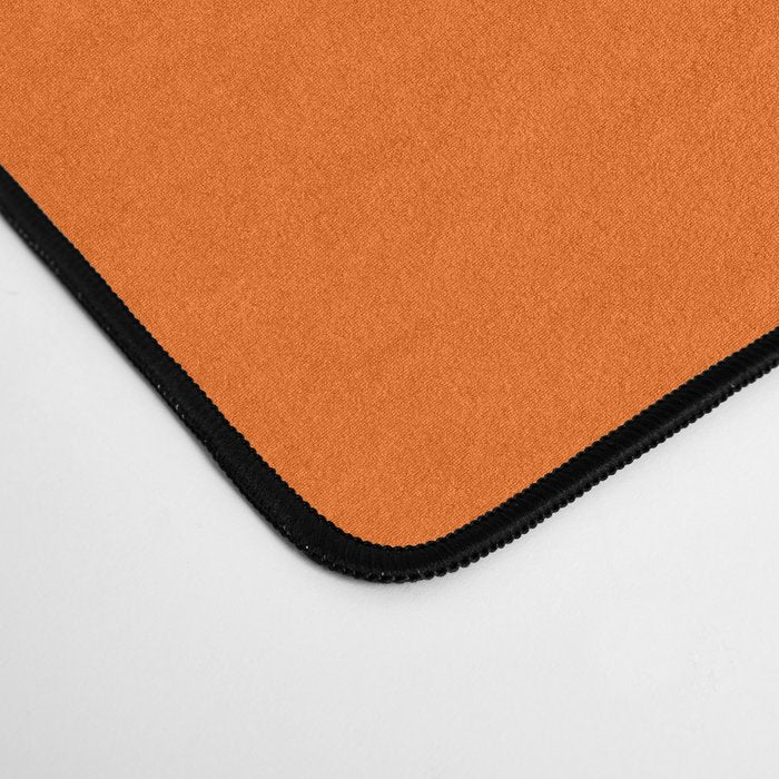 Solid Retro Orange Desk Mat Gallery Image 4