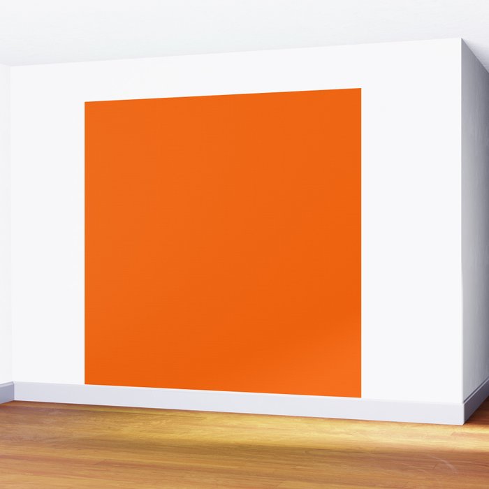 Solid Retro Orange Wall Mural Gallery Image 2