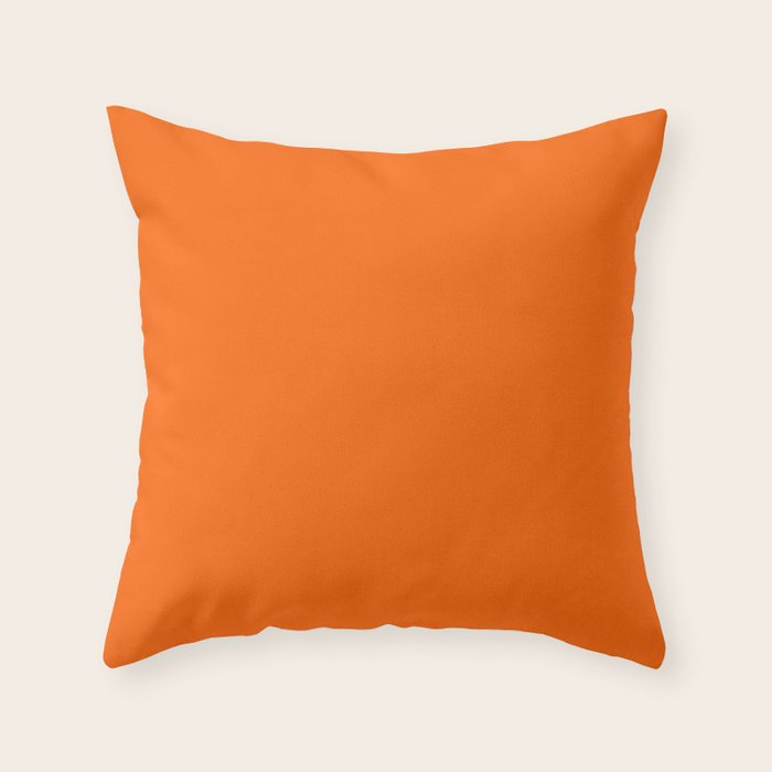 Solid Retro Orange Throw Pillow Gallery Image 6