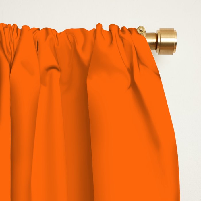 Solid Retro Orange Window Curtain Gallery Image 2