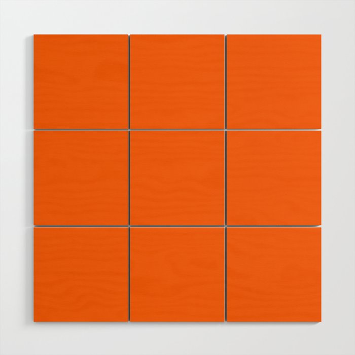Solid Retro Orange Wood Wall Art Gallery Image 1