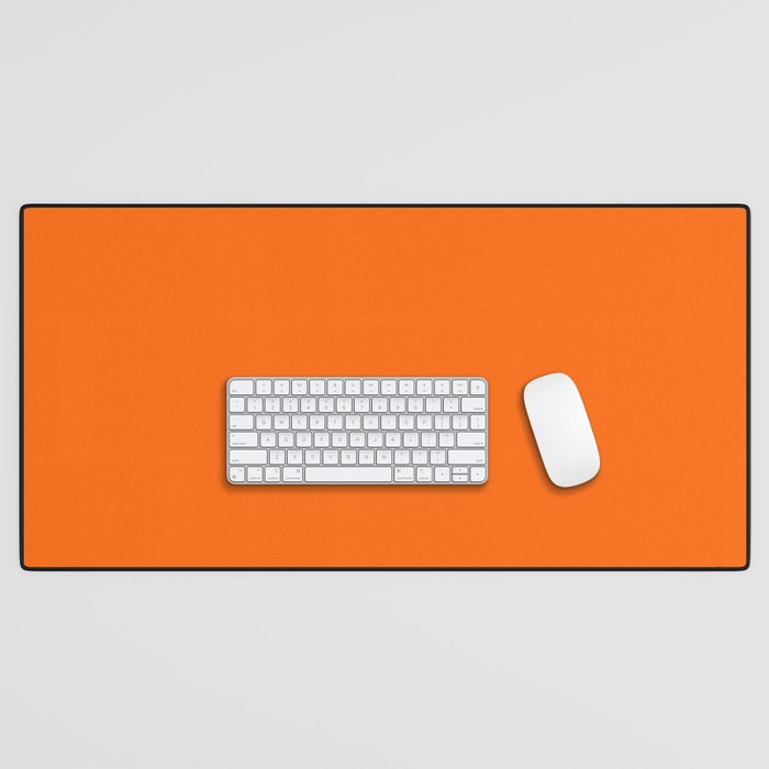 Solid Retro Orange Desk Mat Gallery Image 1