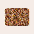 Retro 1970s Brown & Orange Mushrooms & Flowers Bath Mat Gallery Image 1