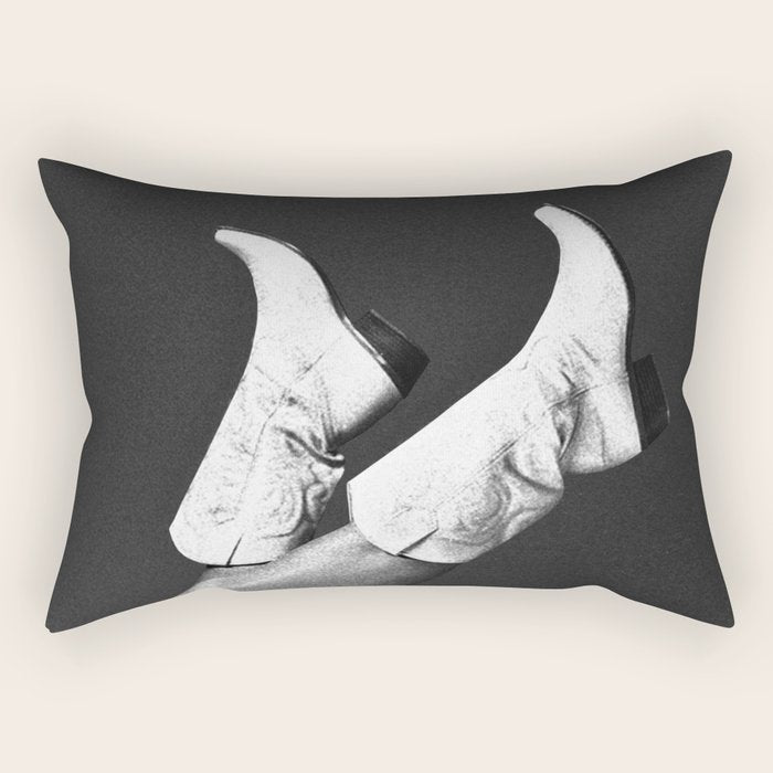 These Boots - Noir / Black & White Rectangular Pillow Gallery Image 2