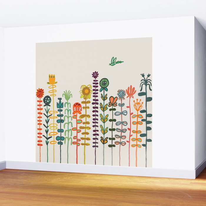 Happy garden Wall Mural Gallery Image 2
