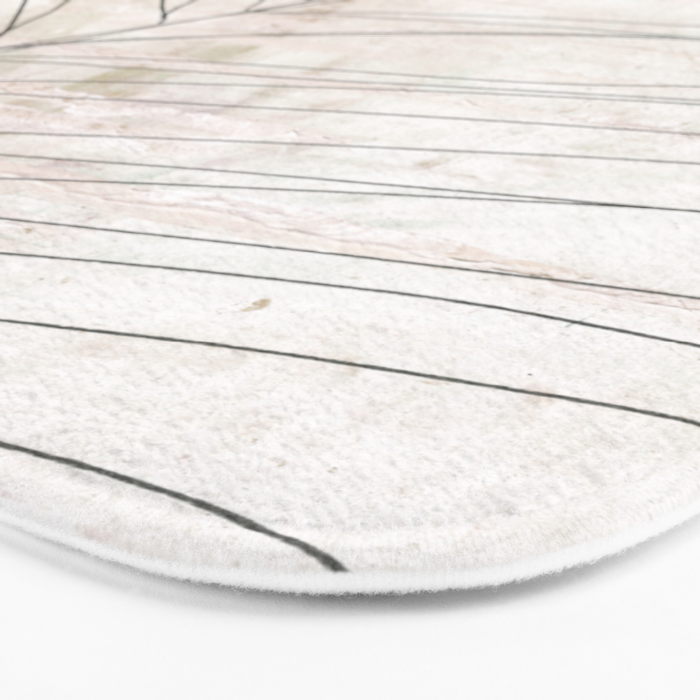 Rough botanical pencil drawing of a palm leaf Bath Mat Gallery Image 3