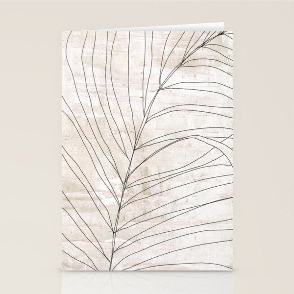 Rough botanical pencil drawing of a palm leaf Stationery Card Gallery Image 2