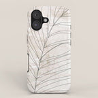 Rough botanical pencil drawing of a palm leaf iPhone Case Gallery Image 1