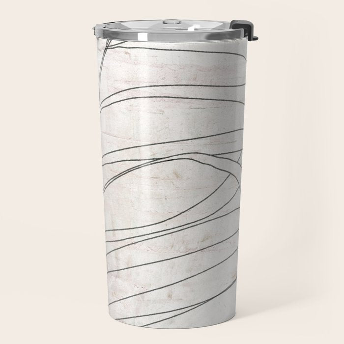Rough botanical pencil drawing of a palm leaf Travel Mug Gallery Image 2