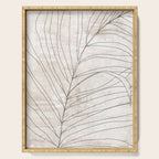 Rough botanical pencil drawing of a palm leaf Serving Tray Gallery Image 1