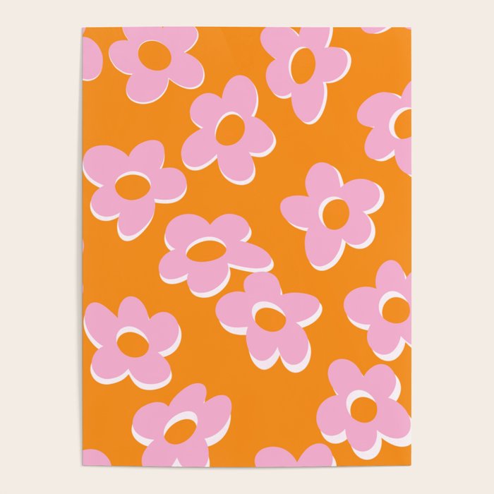 Groovy Daisy || Retro Flower Vibrant Print 60s 70s Poster Gallery Image 1