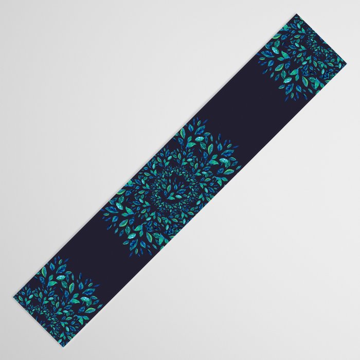 Blue Leaves Mandala Table Runner Gallery Image 3