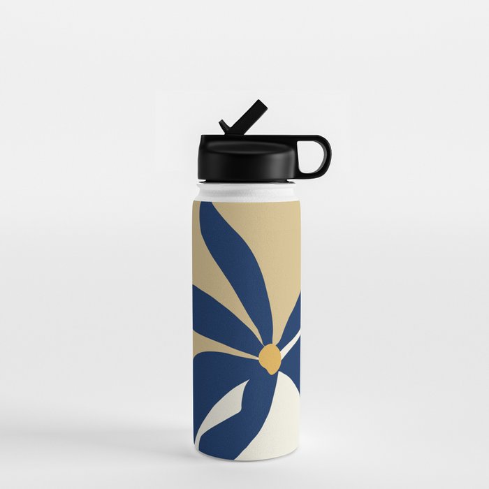 The Flower And The Sun, Floral Prints Water Bottle Gallery Image 1