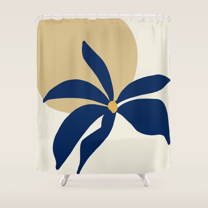The Flower And The Sun, Floral Prints Shower Curtain Gallery Image 1