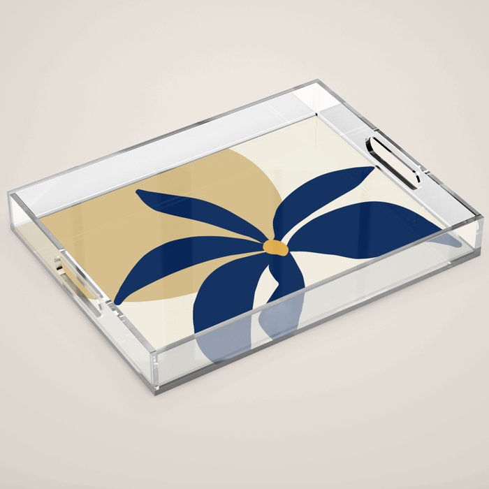 The Flower And The Sun, Floral Prints Acrylic Tray Gallery Image 1