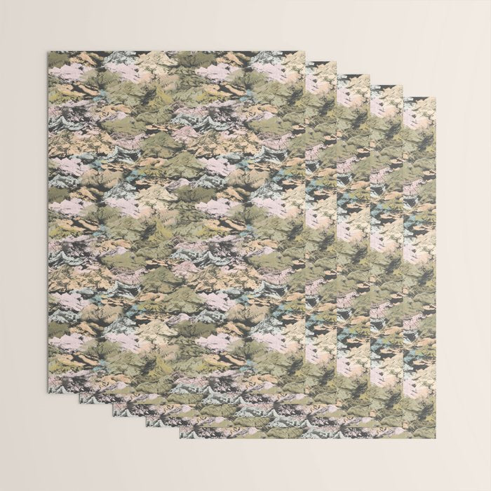 Abstract colorful dark mountains C Wrapping Paper Gallery Image 3