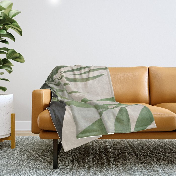 Abstract Art Tropical Leaves 49 Throw Blanket Gallery Image 1