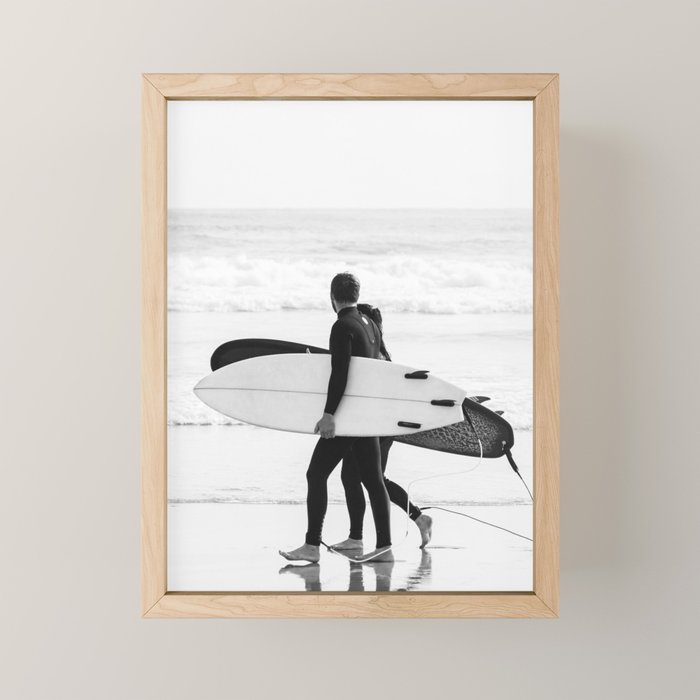 Cool BW Surf Photography Mini Art Print Gallery Image 1
