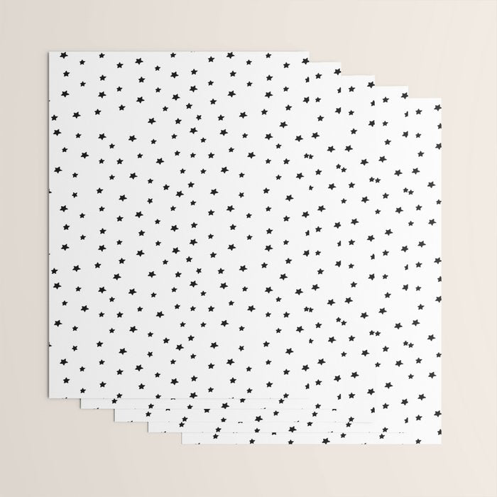 Black and White Stars Wrapping Paper Gallery Image 3