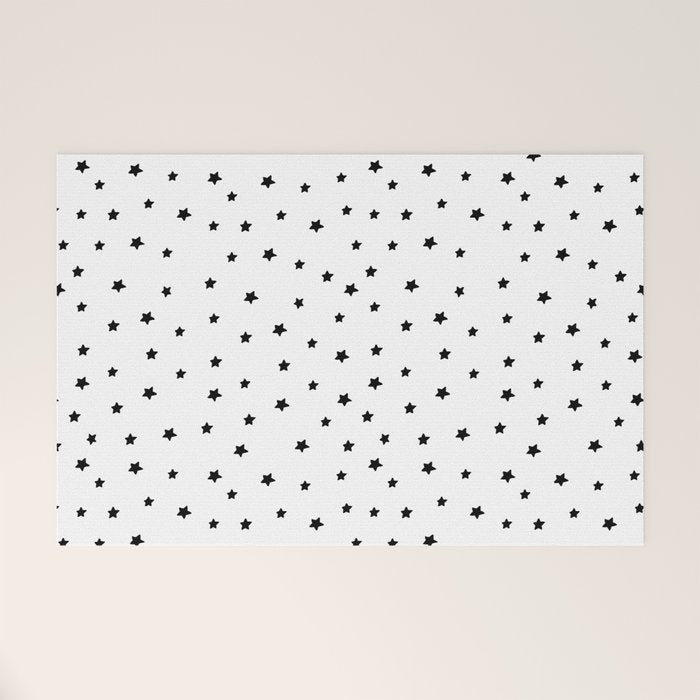 Black and White Stars Welcome Mat Gallery Image 1