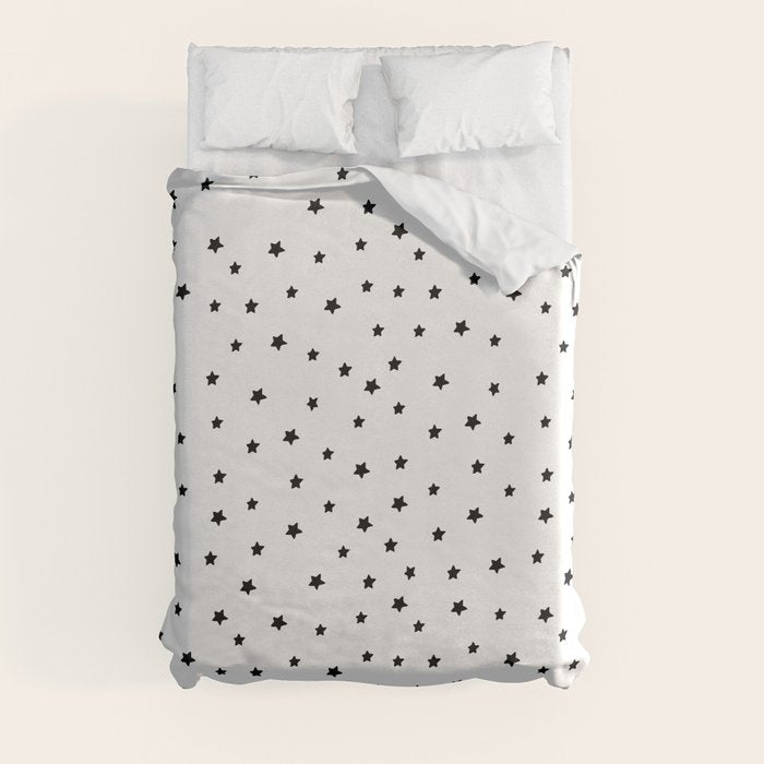 Black and White Stars Duvet Cover