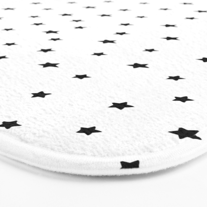 Black and White Stars Bath Mat Gallery Image 3