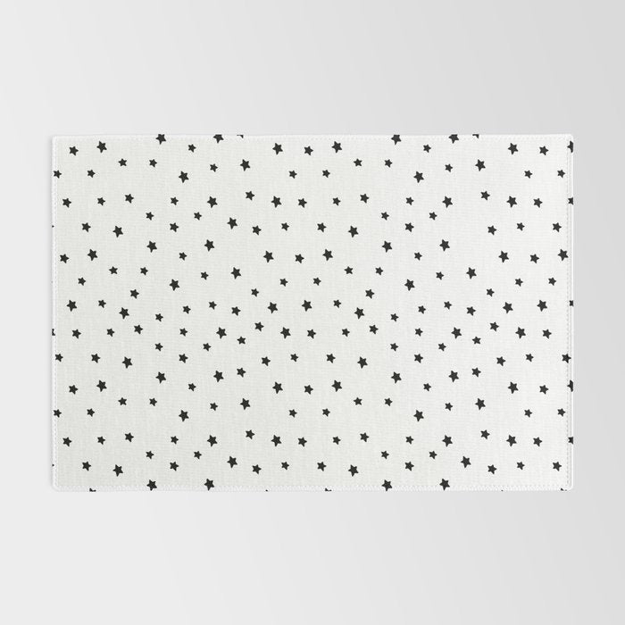 Black and White Stars Rug Gallery Image 2