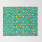 Happy Tropical Jungle Birds Toucan Hummingbird Parrot Green Throw Blanket Gallery Image 2
